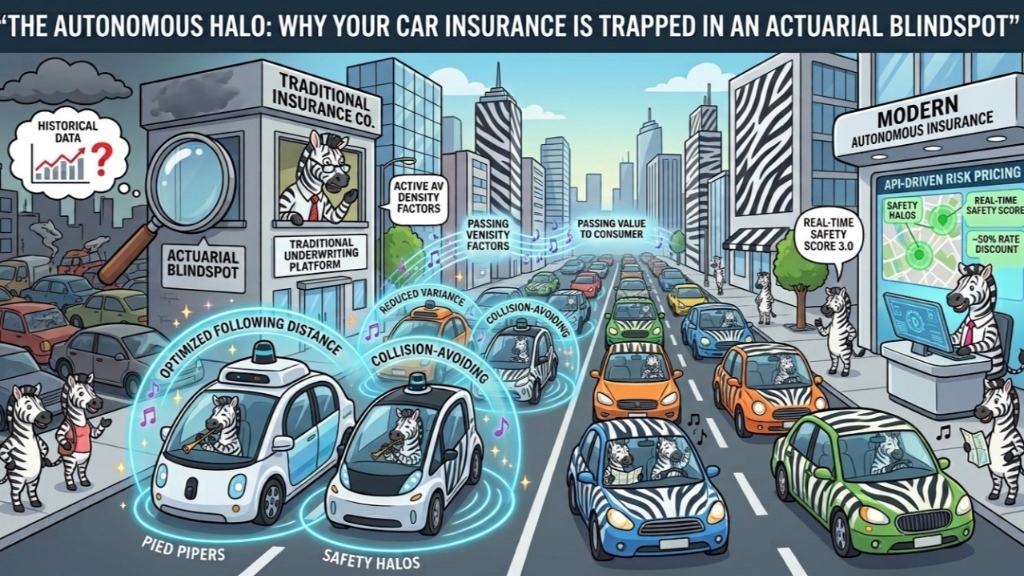 The Autonomous Halo: Why Your Car Insurance Is Trapped in an Actuarial Blindspot Article Cover