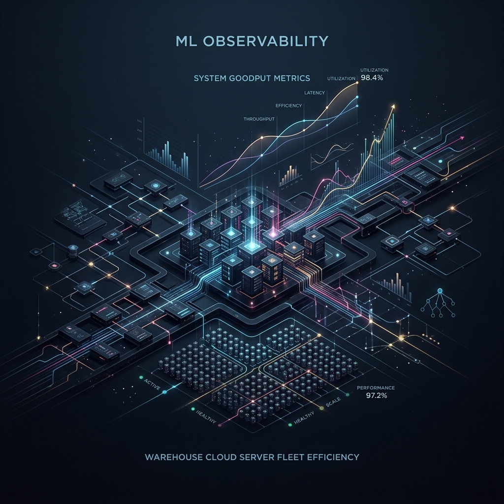 ML Productivity Goodput Metrics Abstract Visual