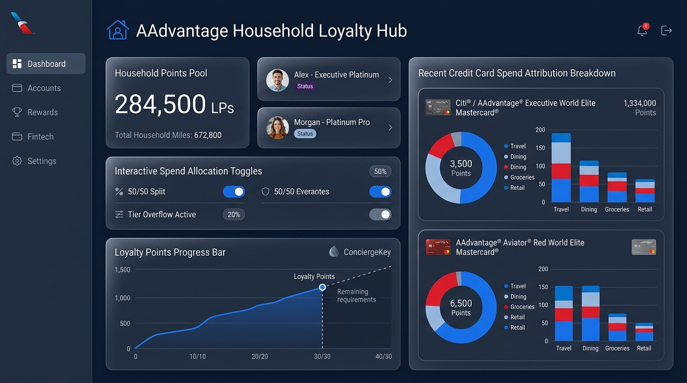 American Airlines AAdvantage: Household Loyalty Point & Status Pooling Hero Graphic